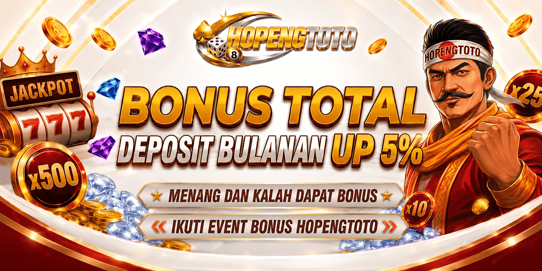 BONUS TOTAL DEPOSIT  BULANAN UP TO 5%